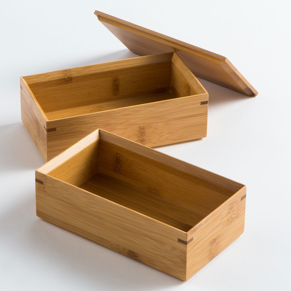 スス竹長角二段弁当箱(仕切1個付き) – 山下工芸オンラインショップ