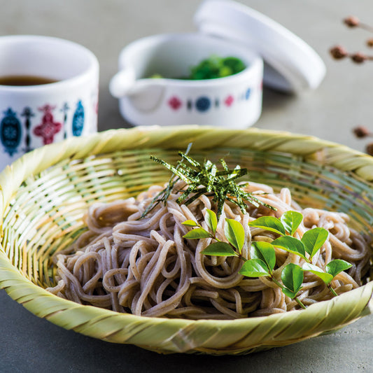 青竹菊底編そば皿